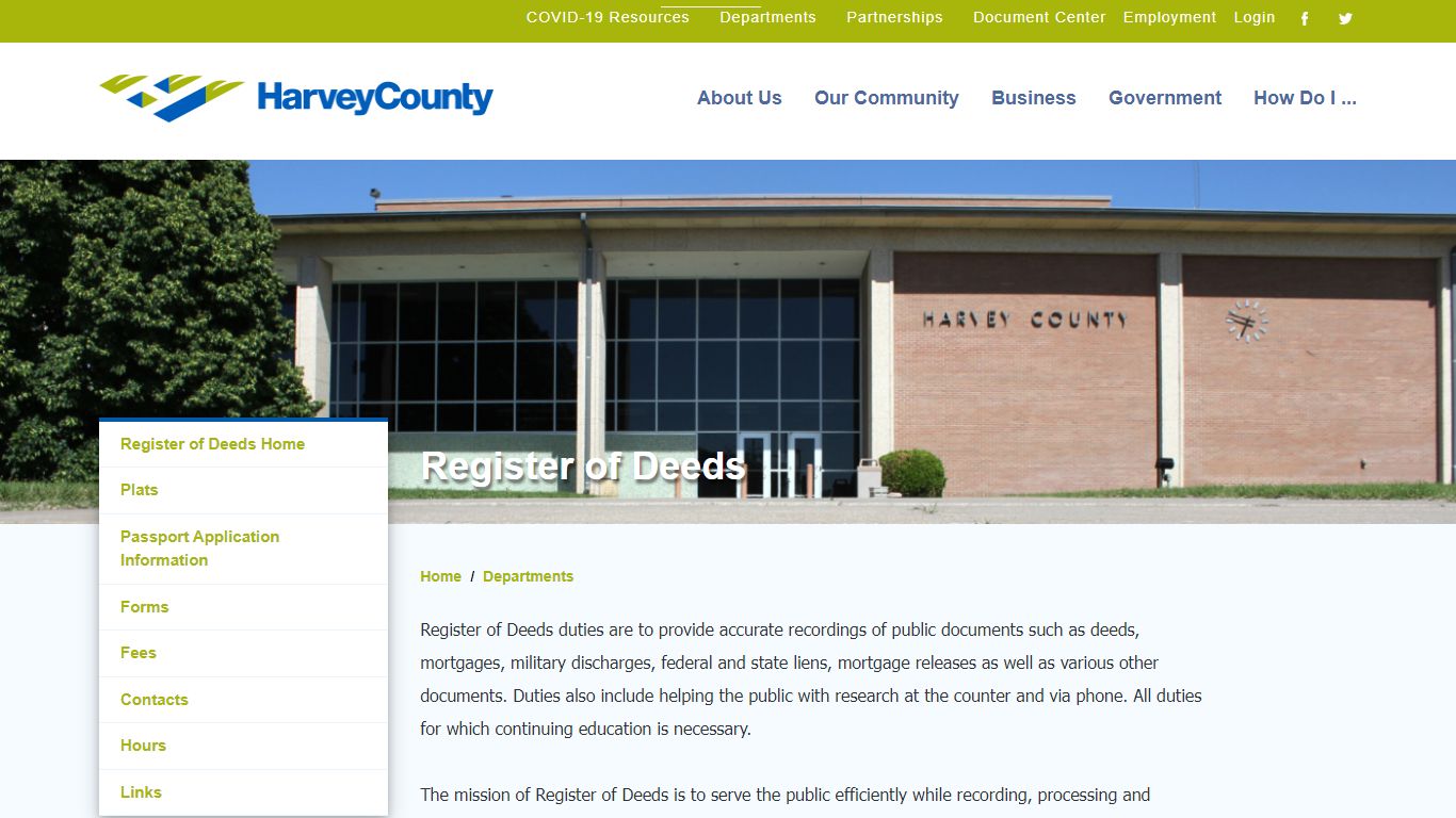 Register of Deeds - Harvey County